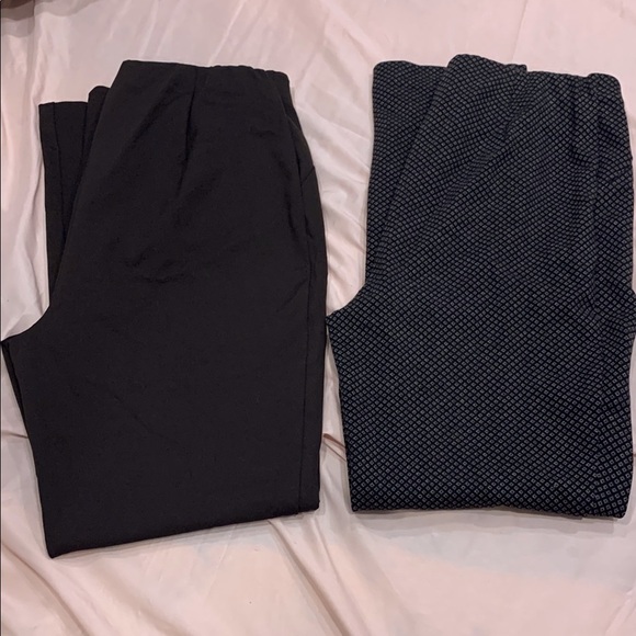 J.jill ponte slim leg brown and Patterned Pants bundle of 2 - Picture 1 of 4